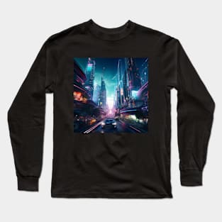 Luminocity: A Futuristic Utopia of Innovation and Harmony Long Sleeve T-Shirt